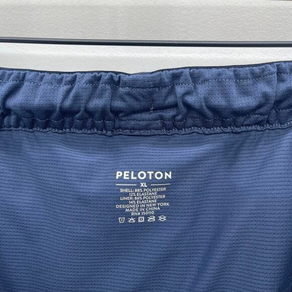 Peloton Blue/Navy Brief Lined Shorts Mens XL 5” Length Drawstring w/Pockets - Picture 5 of 5